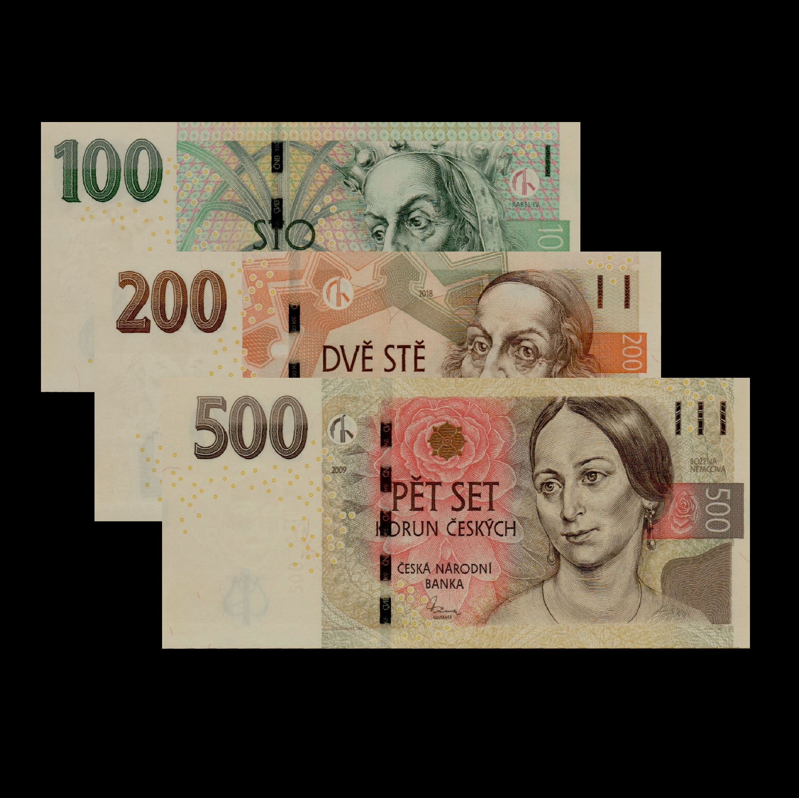 Czech 100 200 500 Kroun