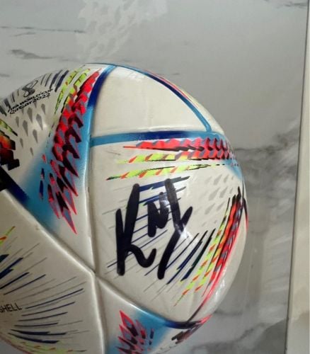 signed ball by Ramos and navas